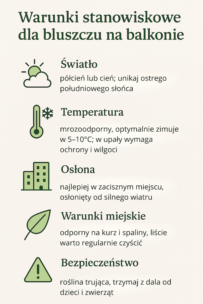 bluszcz na balkonie - odpowiednie stanowisko do uprawy 
