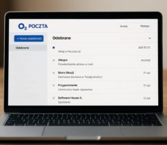 poczta o2 otwarta na komputerze