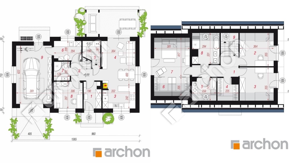 projekt domu - rzuty i układ