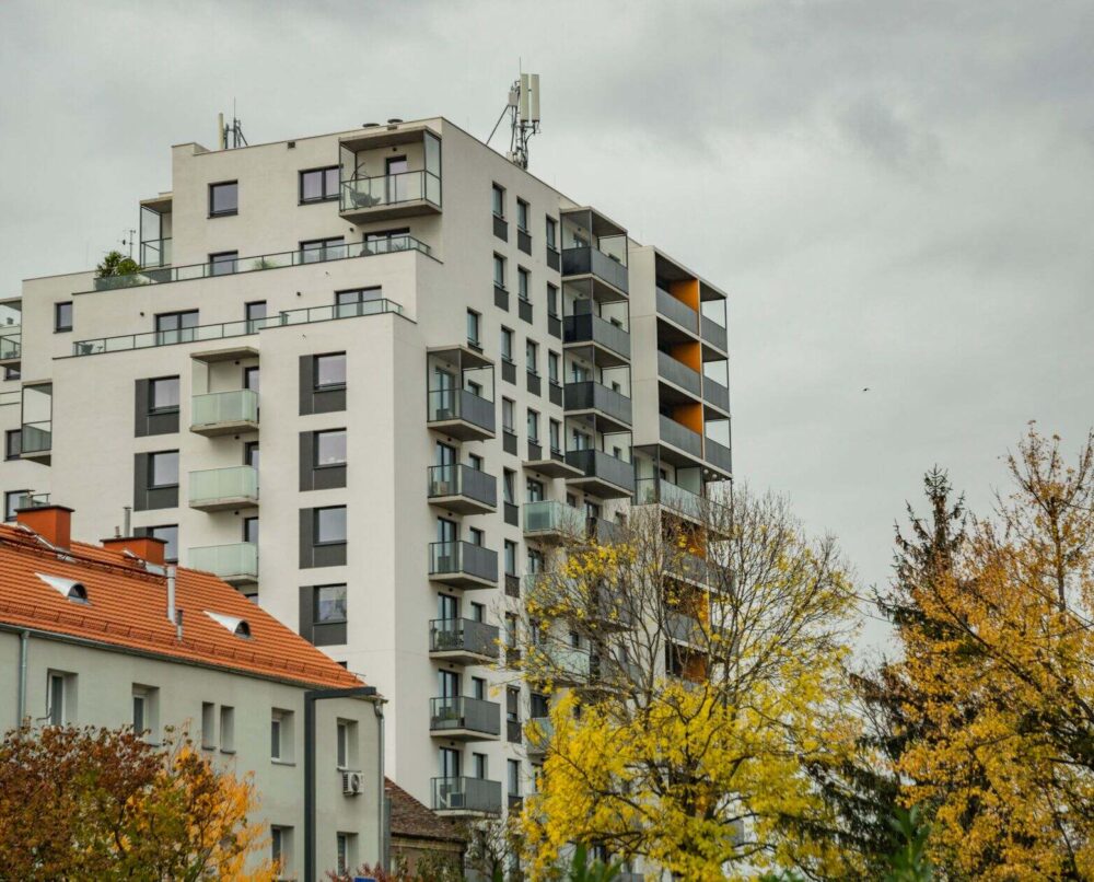 mieszkania w bloku w mieście