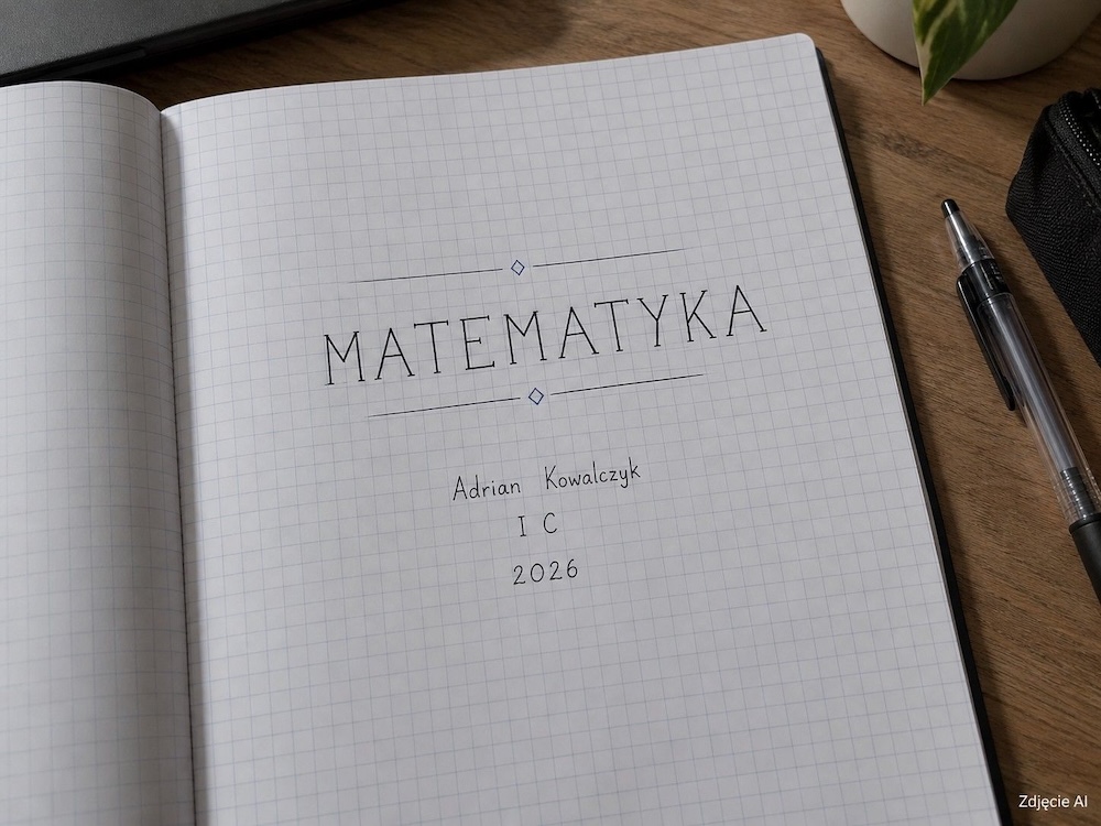 pierwsza strona zeszytu do matematyki - nowoczesna pierwsza strona zeszytu do matematyki - prosta